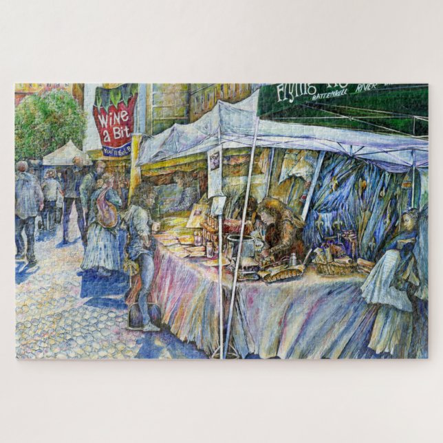 Ecke der Fliegenschweinfarm und Wein ein wenig. Puzzle (Horizontal)