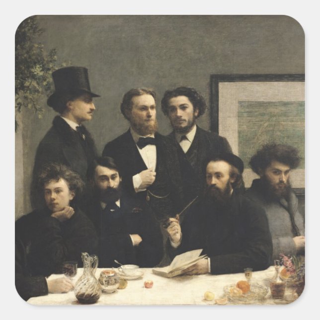 Ecke der Tabelle, 1872 Quadratischer Aufkleber (Vorderseite)