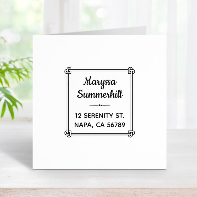 Ecke Herz geformt Knot Rahmen Adresse 1x1 Gummistempel (Von Creator hochgeladen)