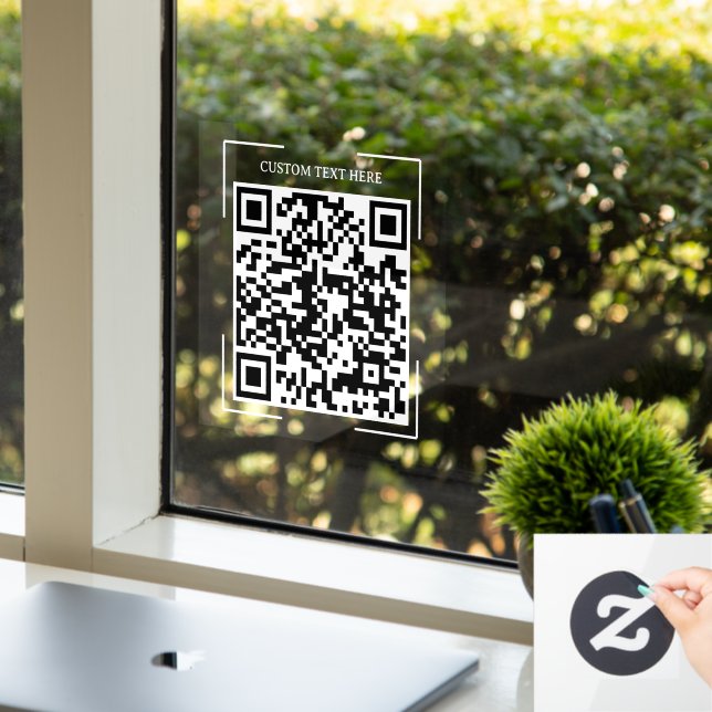 Ecke Square QR Code Business Coffee Shop Tür Fensteraufkleber (Büro)