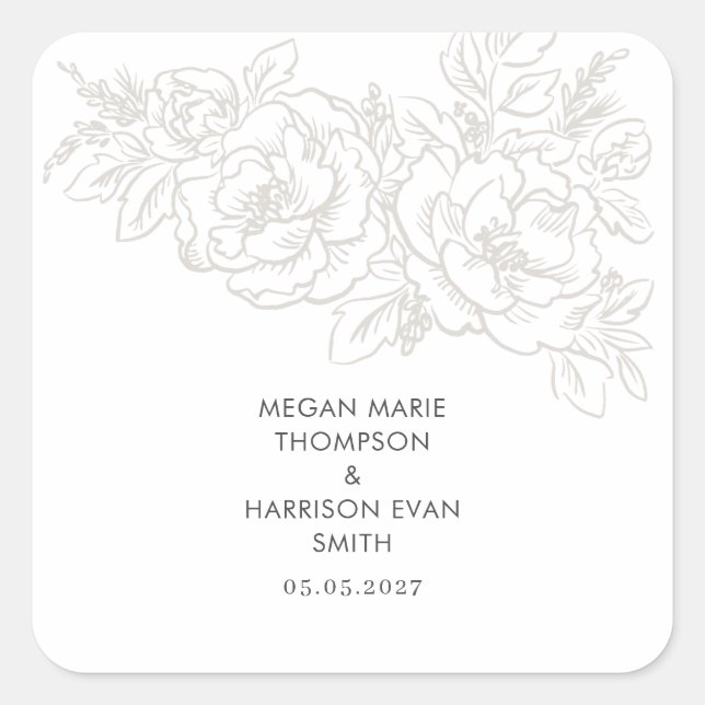 Ecken der Blume Quadratischer Aufkleber (Vorderseite)