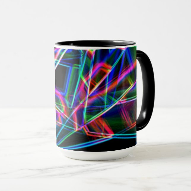 Ecken und farbenfrohe Neonecken Tasse (VorderseiteRechts)