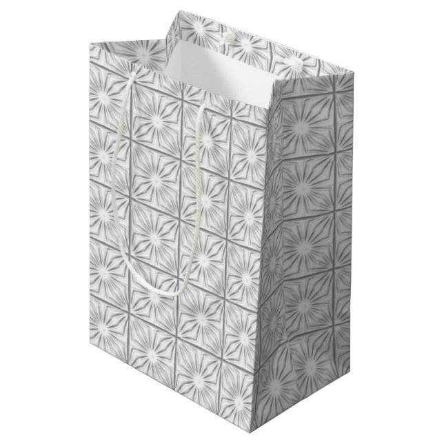 Ecken-Weißtasche Mittlere Geschenktüte (Vorderseite Schrägansicht)