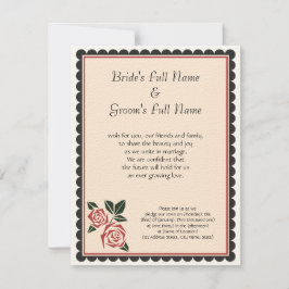 Eckige Rosen Einladung