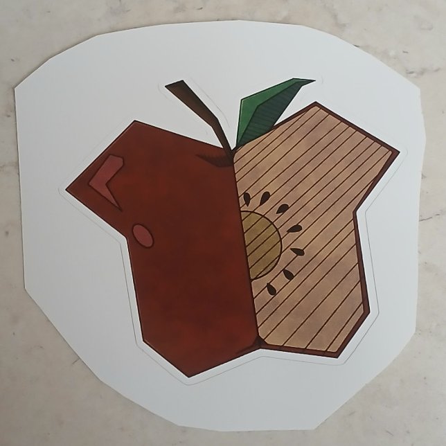 Eckiger Apfel Aufkleber (Von Creator hochgeladen)