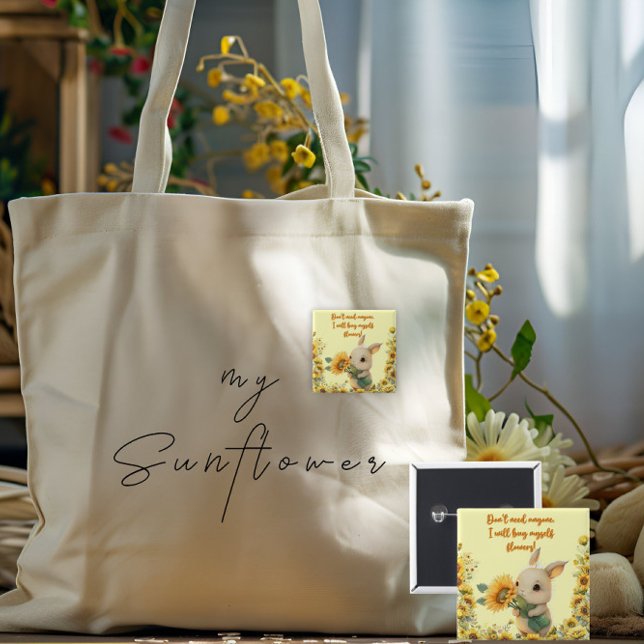 Eckiger Knopf | Niedliche Kaninchenhalterung mit S Button (Von Creator hochgeladen)