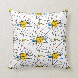 Eckiges geometrisches Retro Muster Kissen