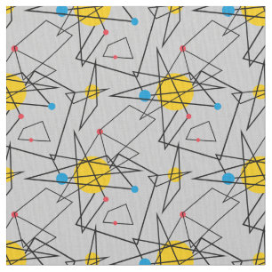 Eckiges geometrisches Retro Muster Stoff