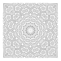 Eckiges Sternen-Mandala-Muster Farbgebende Kunst