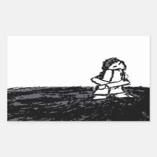 Eckkind Rechteckiger Aufkleber