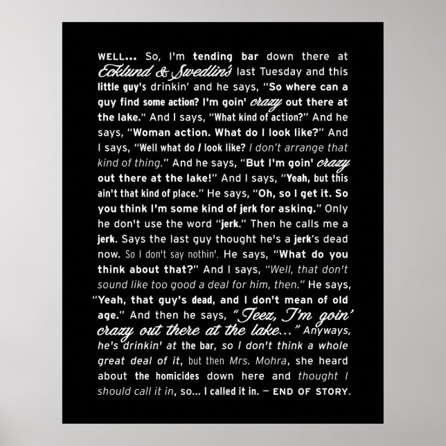 "Ecklund & Swedlin's" Poster (schwarz) (Vorne)