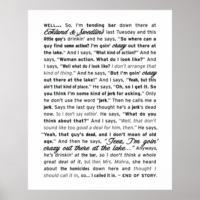 "Ecklund & Swedlin's" Poster (weiß) (Vorne)