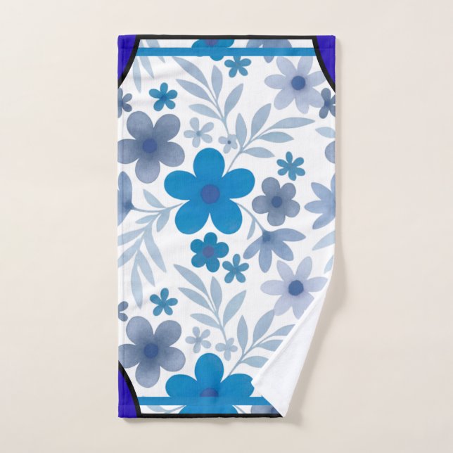 Eckstein Blüten Indigo Handtuch (Handtuch)