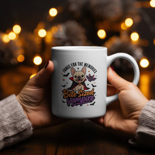 Eckzähne für die Erinnerungen Frenchie-Shirt Hal Zweifarbige Tasse