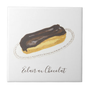 Éclair au Chocolat Wasserfarbe Fliese