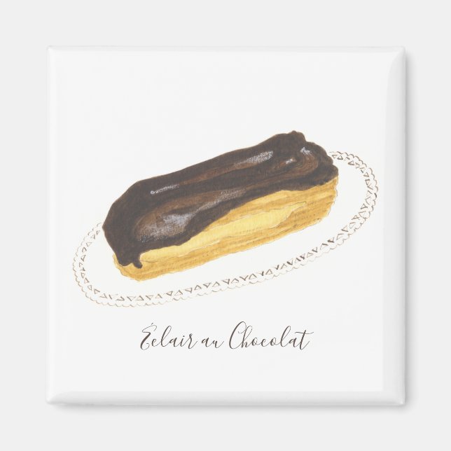 Éclair au Chocolat Wasserfarbe Magnet (Vorne)