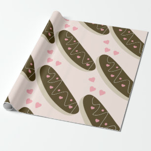 Eclair-Donuts Valentinstag Herzen Geschenkpapier