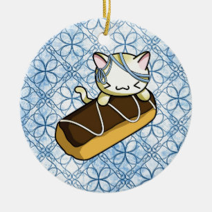 Eclair-Miezekatze Keramik Ornament