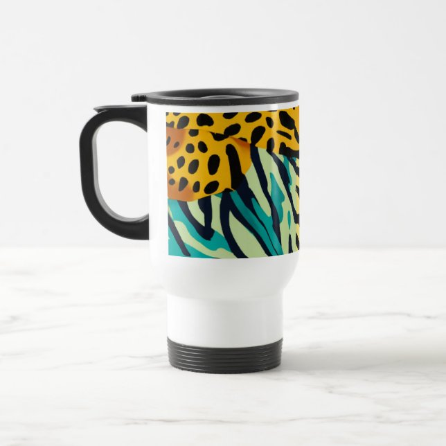 Eclectic Animal Prints Travel Mug - 15 oz Reisebecher (Links)
