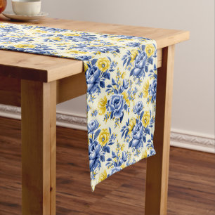 Eclectic Beauty: Französisch Blue & Lemon Shabby C Großer Tischläufer