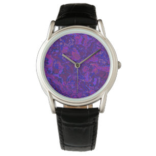 Eclectic Bohemisch Bold Trippy Maximalist Marmor Armbanduhr