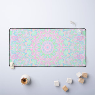 Eclectic Boho Hippie Colorful Funky Pastel Mandala Schreibtischunterlage