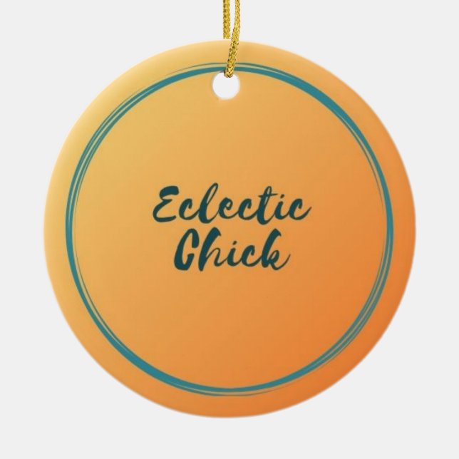 Eclectic Chick Find Me on YouTube & Facebook Keramik Ornament (Vorne)