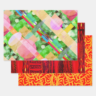 Eclectic Cyber Kente on Kent Pattern Sampler Geschenkpapier Set