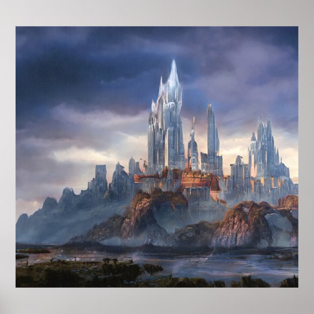 Eclectic floral, Vintag tropisches nahtloses Muste Poster (Vorne)