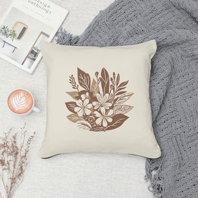 Eclectic Natural Terracotta Wildblume Boho Rustika Kissen (Von Creator hochgeladen)