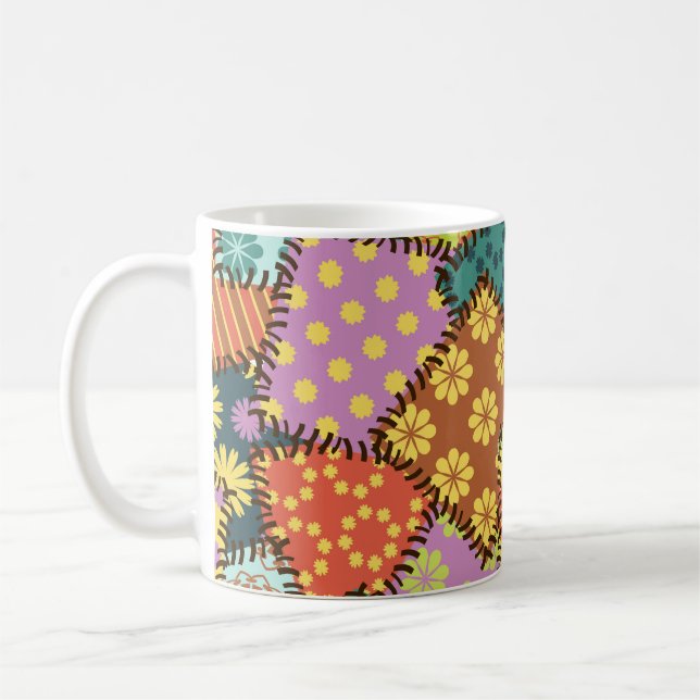 Eclectic Patchwork: Diverse Muster Mix Kaffeetasse (Links)