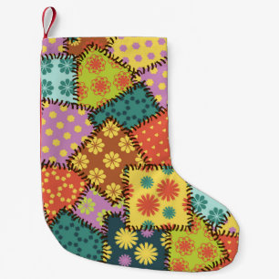 Eclectic Patchwork: Diverse Muster Mix Kleiner Weihnachtsstrumpf