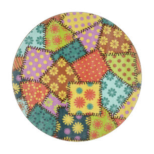 Eclectic Patchwork: Diverse Muster Mix Schneidebrett