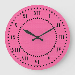 Eclectic Pink Satin Look römische Maueruhr Große Wanduhr