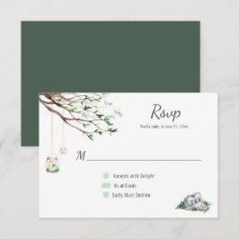 Eclectic Romance Woodland Wedding RSVP Karte