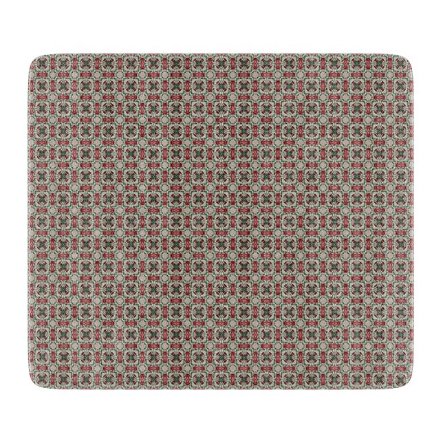 Eclectic Rustic Grungy Mutes Weihnachtsmuster Schneidebrett (Vorderseite)