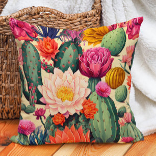 Eclectic Southwestern Cactus Desert Kissen