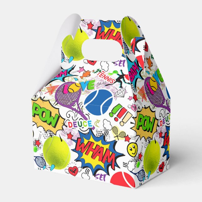 😍 🤩 Eclectic tennis 🎾 Muster Geschenkschachtel (Vorderseite)