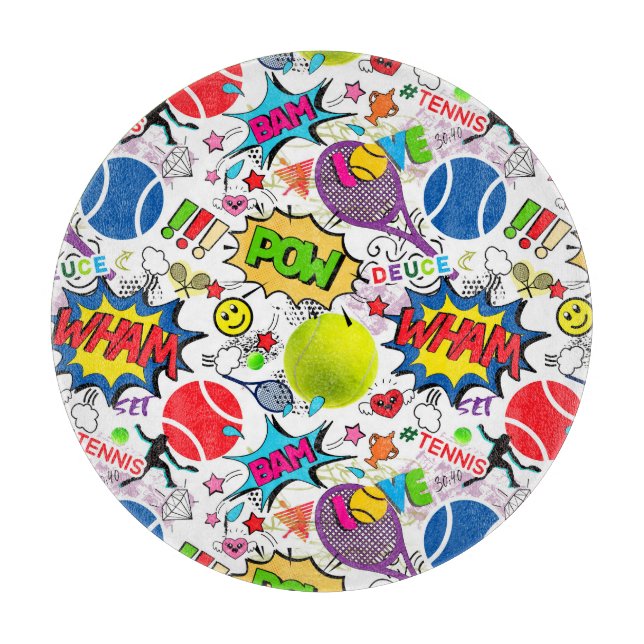 😍 🤩 Eclectic tennis 🎾 Muster Schneidebrett (Vorderseite)