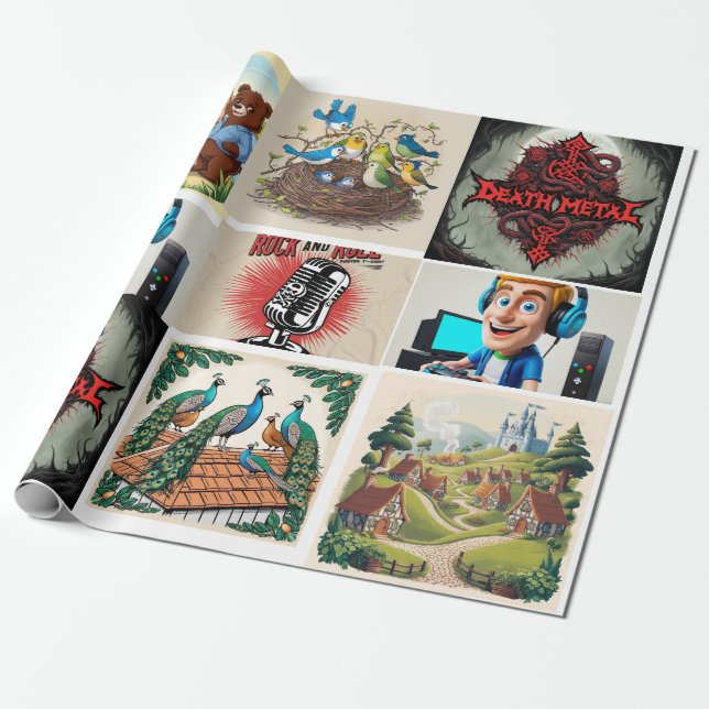 "Eclectic Wrapping Paper Collection Geschenkpapier (Ungerollt)