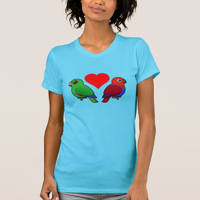 Eclectus Papageien-Liebe T-Shirt (Vorderseite)