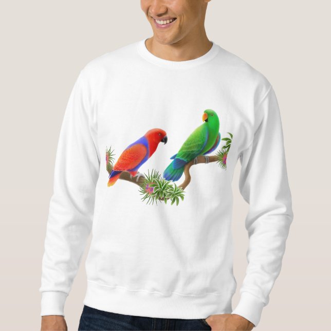 Eclectus plappert Sweatshirt nach (Vorderseite)