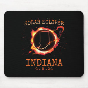 Eclipse 2024 Indiana Staat Totality Usa Path Souve Mousepad