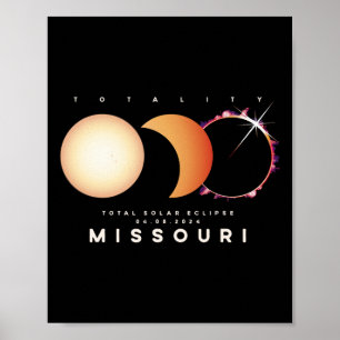 Eclipse 2024 Missouri Total Eclipse Astronomie Gra Poster