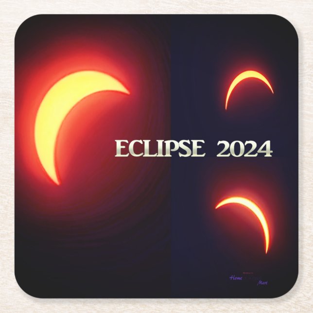 Eclipse 2024 rechteckiger pappuntersetzer (Vorderseite)