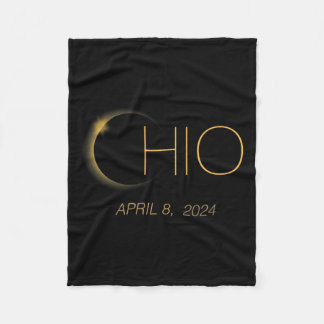 Eclipse 2024 Shirt Total Solar Eclipse Staat Ohio Fleecedecke