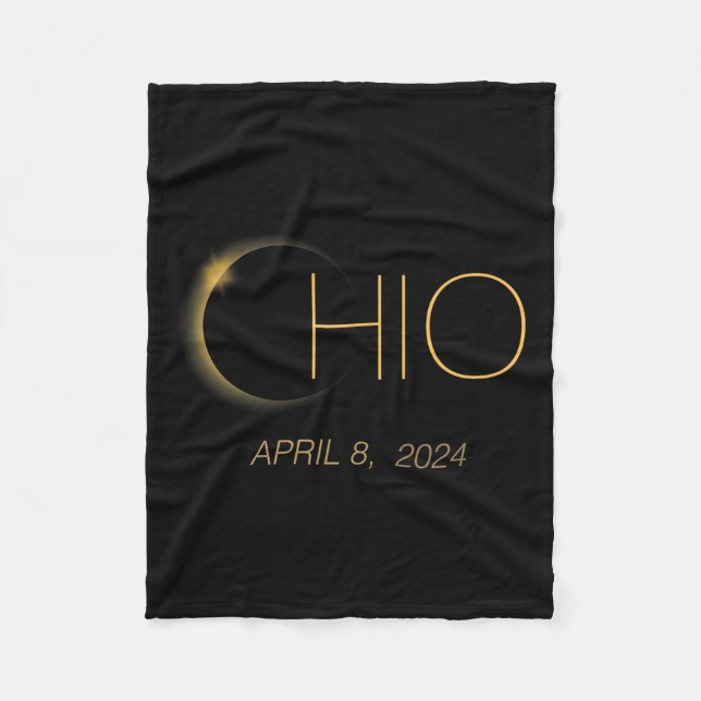 Eclipse 2024 Shirt Total Solar Eclipse Staat Ohio Fleecedecke (Vorderseite)