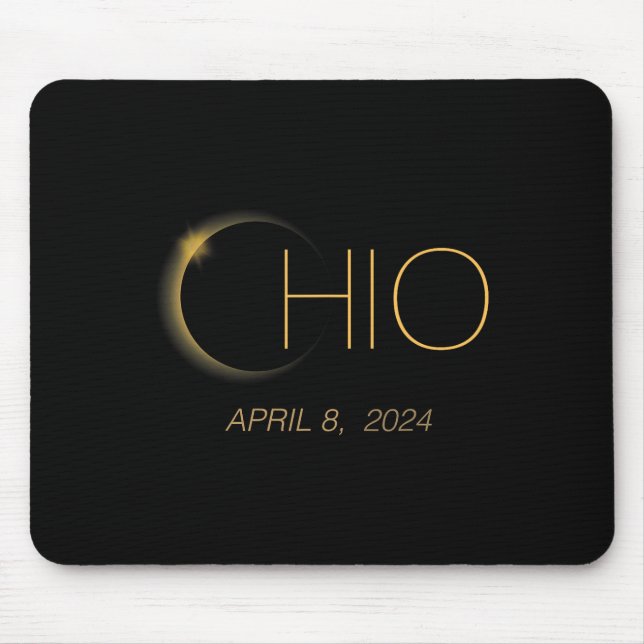 Eclipse 2024 Shirt Total Solar Eclipse Staat Ohio Mousepad (Vorne)