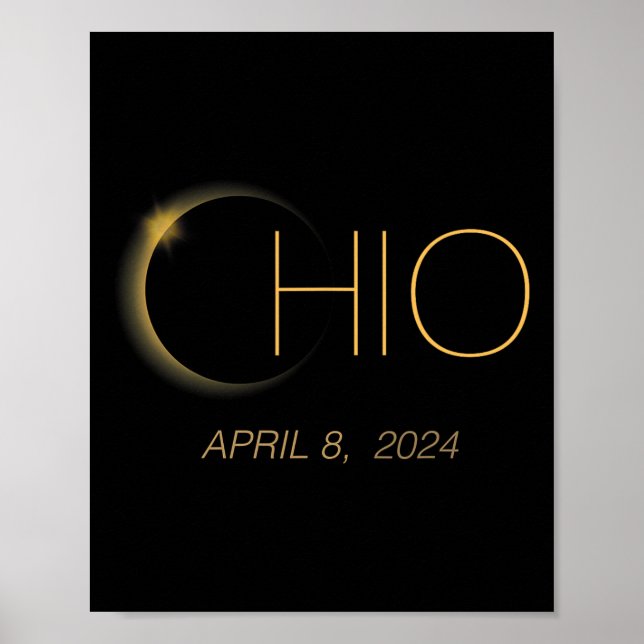 Eclipse 2024 Shirt Total Solar Eclipse Staat Ohio Poster (Vorne)