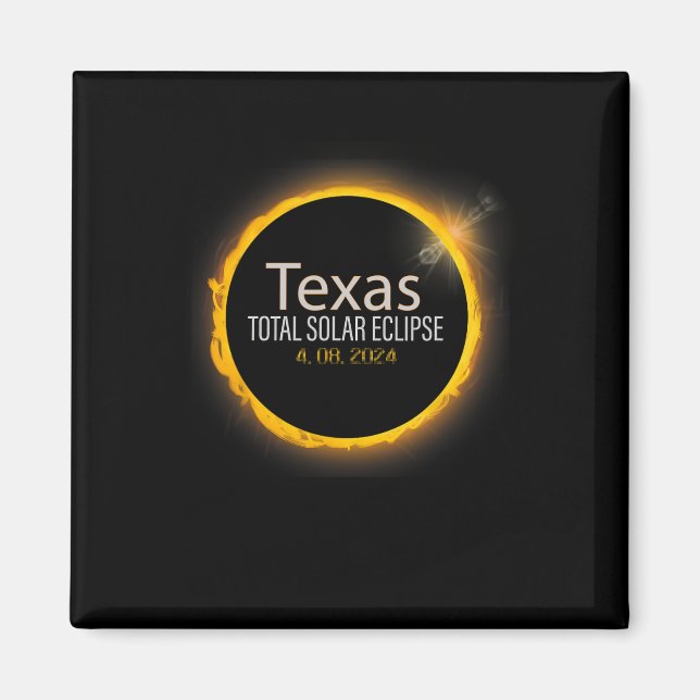 Eclipse 2024 Shirt Total Solar Eclipse Staat Texas Magnet (Vorne)